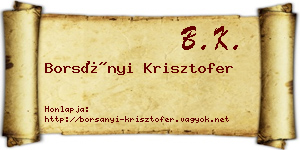 Borsányi Krisztofer névjegykártya