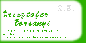 krisztofer borsanyi business card